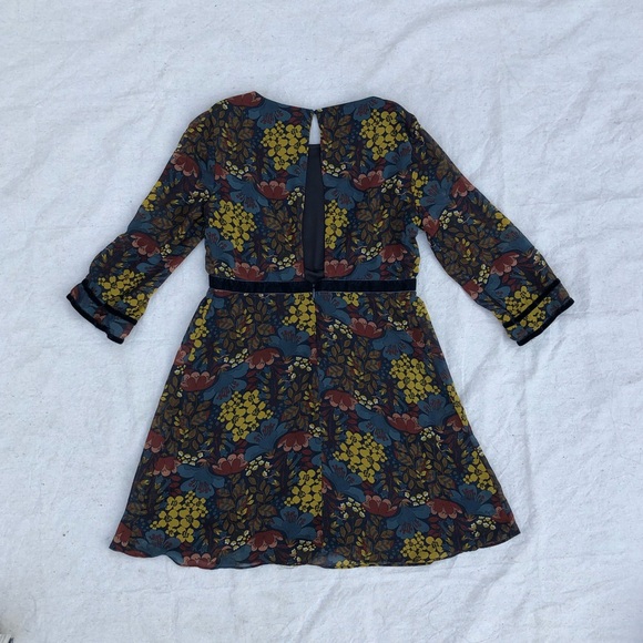 Zara Trafaluc Dark Teal Floral Dress - Picture 2 of 4
